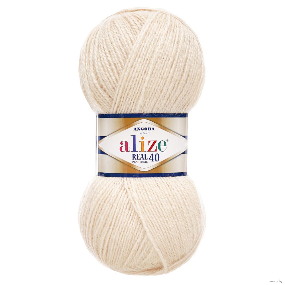 Пряжа "Angora Real 40 №67" (100 г; 430 м; молочно-бежевый)