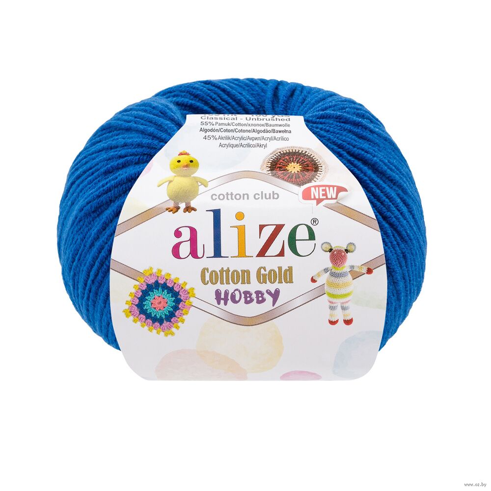 Пряжа "Cotton Gold Hobby New №141" (50 г; 165 м; василек)