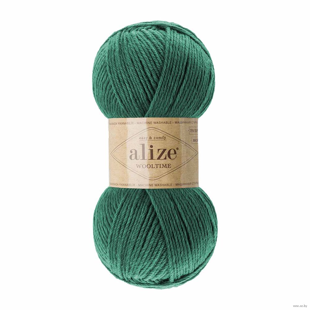 Пряжа "Wooltime №532" (100 г; 200 м; зеленый)