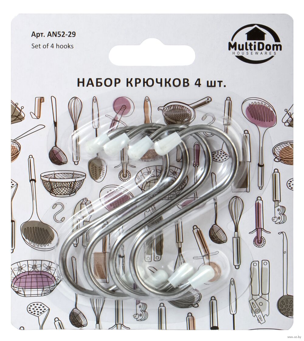 Крючок металлический "Мультидом" (4 шт.)