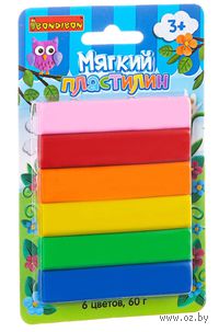 Пластилин мягкий (6 цветов)