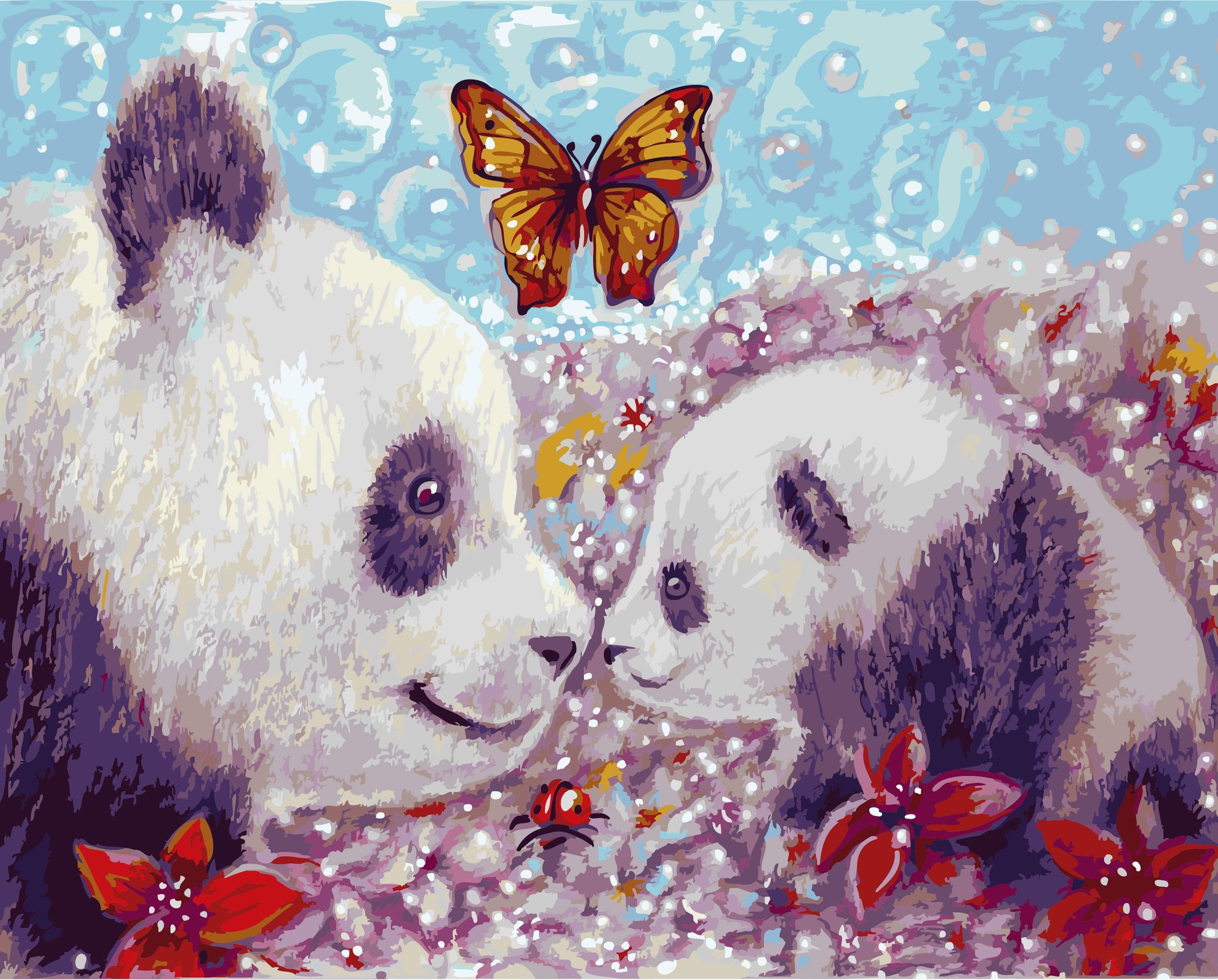 Алмазная живопись панды 40x50