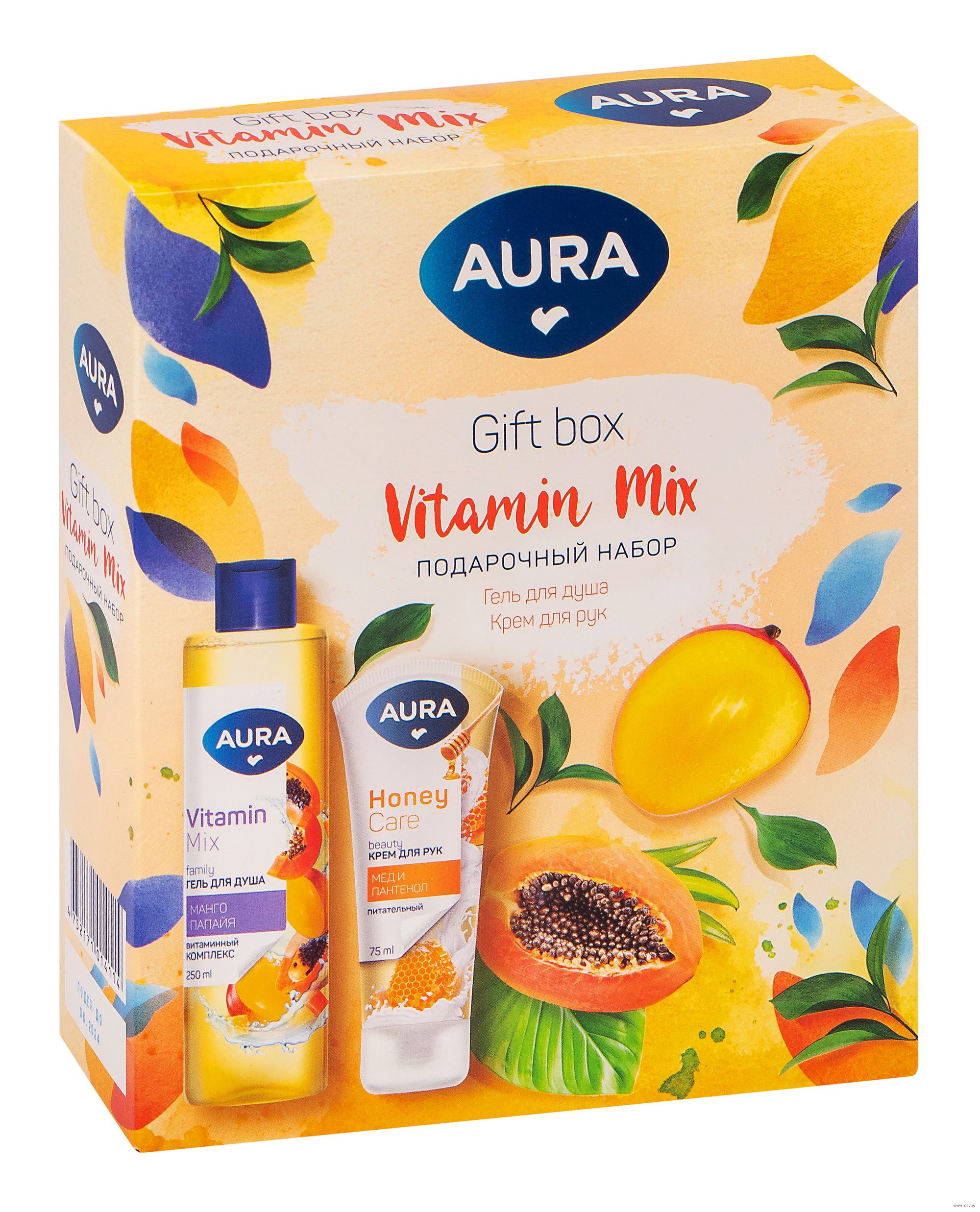 C vit набор. Подарочный набор Aura Vitamin Mix. Набор подарочный Aura Beauty Vitamin Mix (гель для душа + крем для рук). Aura Family гель для душа манго и папайя 400мл. Aura Family гель для душа апельсин и имбирь 400мл.