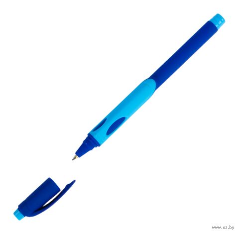 Ручка шариковая синяя "ErgoLine Kids Stick and Grip Neon" (0,7 мм) — фото, картинка