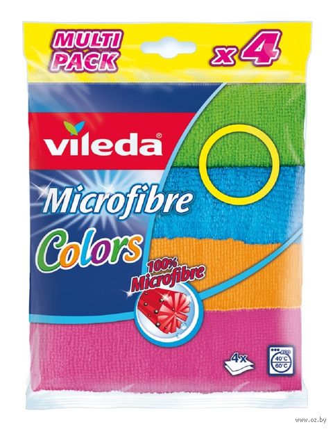 Салфетка для уборки "Колорс" (4 шт.) — фото, картинка