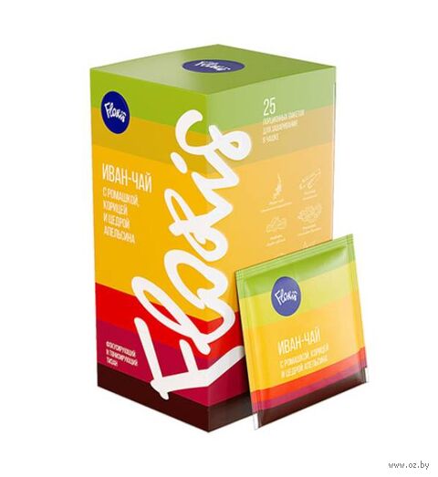 Чайный напиток "Иван-чай с ромашкой, корицей и цедрой апельсина" (25 пакетиков) — фото, картинка