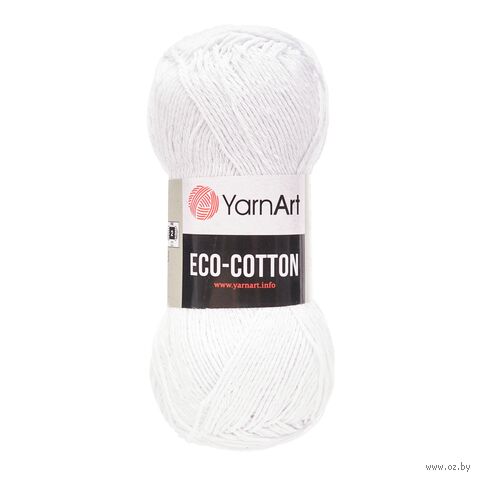 Пряжа "Eco Cotton №760" (100 г; 220 м; белый) — фото, картинка