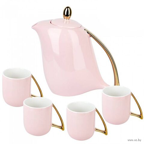 Набор чашек с чайником "5th Avenue. Pink" (5 предметов) — фото, картинка