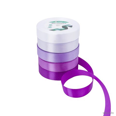 Набор декоративных лент "Фиолетовый микс" (2 см; 23 м; 5 шт.) — фото, картинка