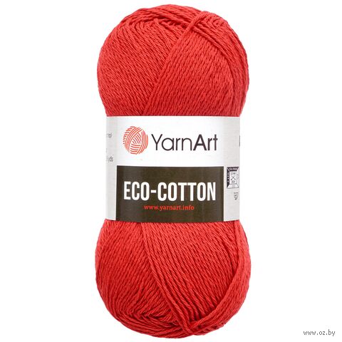 Пряжа "Eco Cotton №769" (100 г; 220 м; красный) — фото, картинка