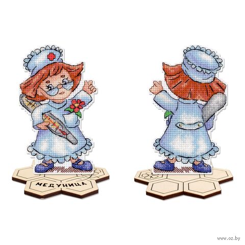 Набор для вышивания на пластиковой канве "Медуница с подставкой" (80х130 мм) — фото, картинка