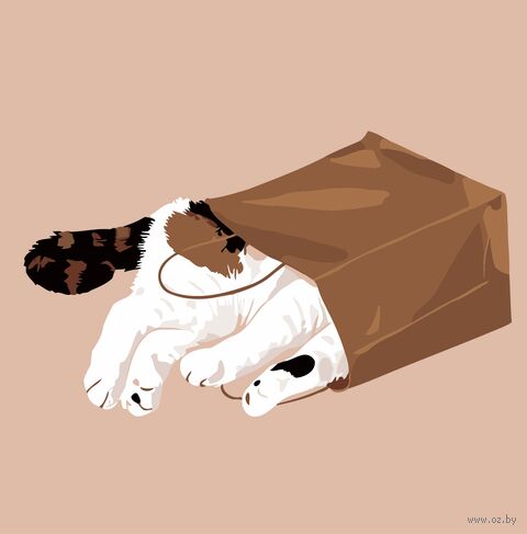 Картина по номерам "Кто не спрятался, я не виноват" (200х200 мм) — фото, картинка