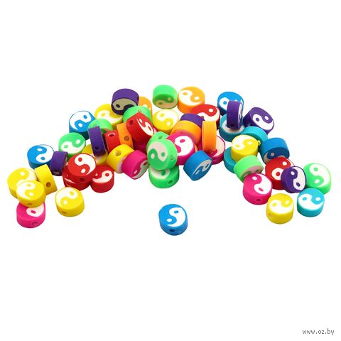 Бусины из полимерной глины "Инь и ян" (10 мм) — фото, картинка