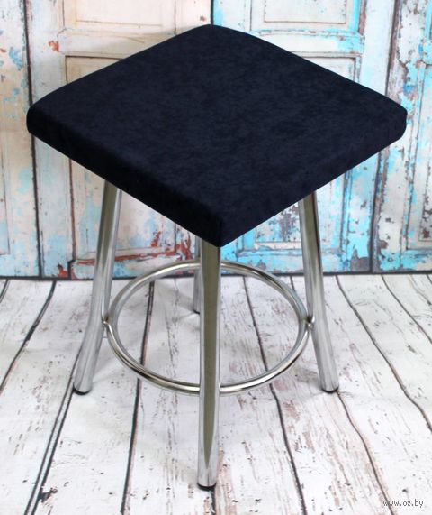 Подушка на стул "Velours Cuadro" (33х33 см; тёмно-синяя) — фото, картинка