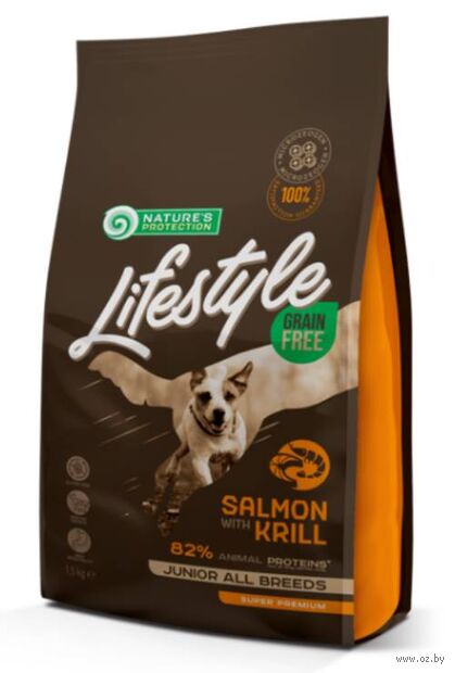 Корм сухой для щенков "Lifestyle Grain Free Salmon" (10 кг; лосось и криль) — фото, картинка