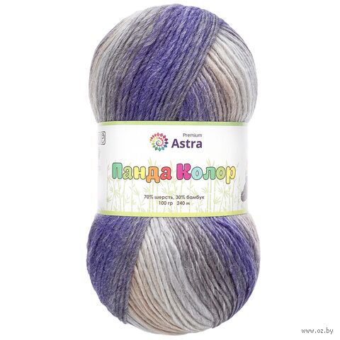 Пряжа "Панда Колор №01" (100 г; 240 м; секционный) — фото, картинка