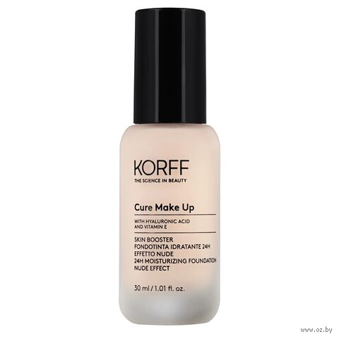 Тональная основа для лица "Cure Make Up Skin Booster 24H Moisturizing Fundation Nude Effect" тон: 01 — фото, картинка