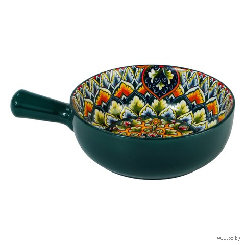 Блюдо для запекания фарфоровое "Arabesque. Green" (700 мл) — фото, картинка