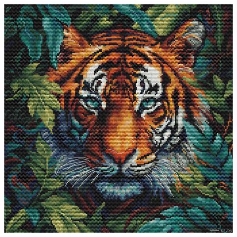 Набор для вышивания "Тигр в джунглях" (270х270 мм) — фото, картинка