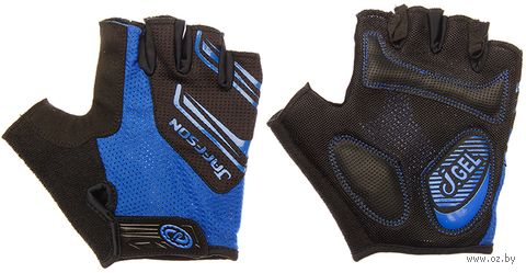 Перчатки велосипедные "SCG 46-0331" (L; чёрно-синие) — фото, картинка