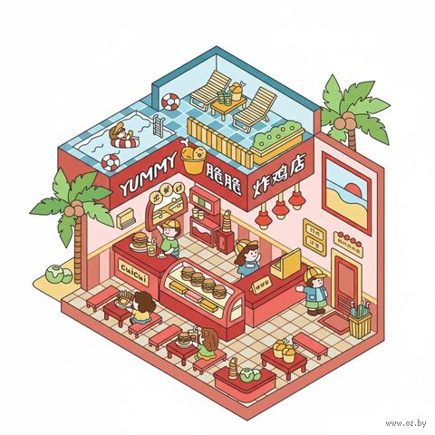 Набор для творчества "Румбокс-наклейки. Закусочная на пляже" — фото, картинка