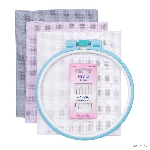 Набор цветной канвы "Bestex" (50х50 см; белый, серый, сиреневый) — фото, картинка