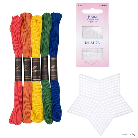 Набор для вышивания на пластиковой канве "Звезда №1" (90х90 мм) — фото, картинка