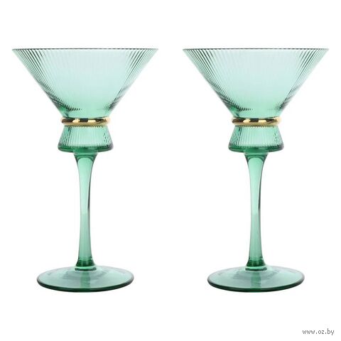 Набор бокалов для мартини "Verai" (2 шт.; 325 мл; зелёный) — фото, картинка