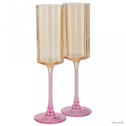 Набор бокалов для шампанского "Linea Asti" (2 шт.; 275 мл; розовый) — фото, картинка