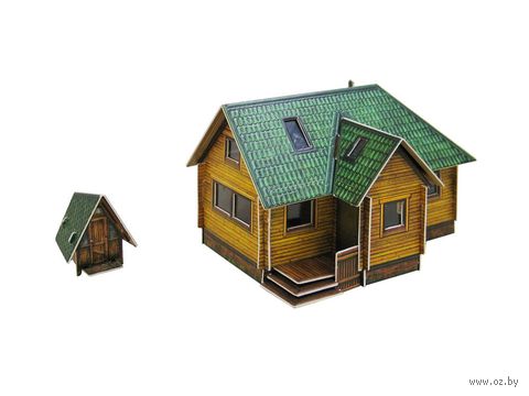 Сборная модель из картона "Дачный домик" (масштаб: 1/87) — фото, картинка