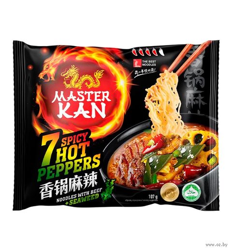 Лапша быстрого приготовления "Master Kan 7 Peppers с морской капустой" (107 г) — фото, картинка