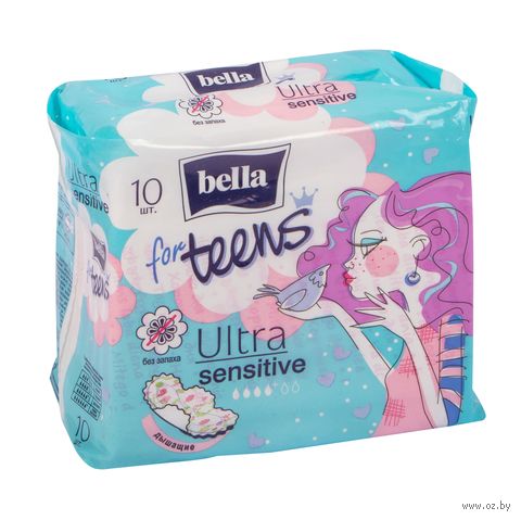 Гигиенические прокладки "Bella for teens Ultra Sensitive" (10 шт.) — фото, картинка