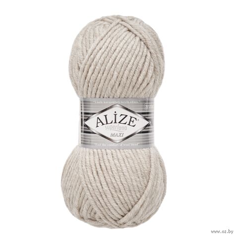 Пряжа "Superlana Maxi №152" (100 г; 100 м; бежевый меланж) — фото, картинка