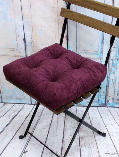 Подушка на стул "Velours" (40х40 см; сливовая) — фото, картинка