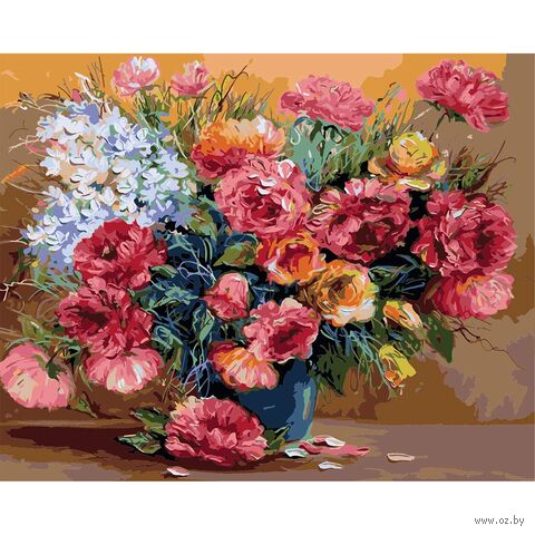 Картина по номерам "Красные пионы. Екатерина Давалова" (400х500 мм) — фото, картинка