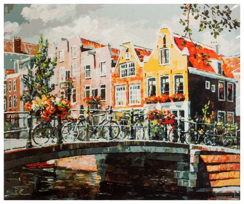 Картина по номерам "Амстердам. Мост через канал" (400х500 мм) — фото, картинка
