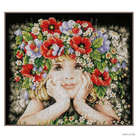 Набор для вышивания "Девушка с цветами" (260х310 мм) — фото, картинка