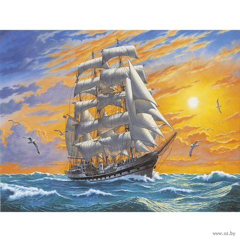 Алмазная вышивка-мозаика "Корабль" (40х50 см) — фото, картинка