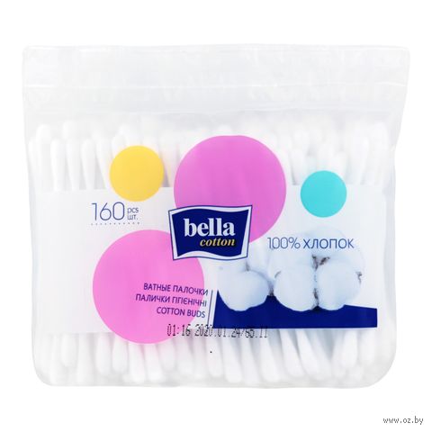 Ватные палочки "Bella Cotton" (160 шт.) — фото, картинка