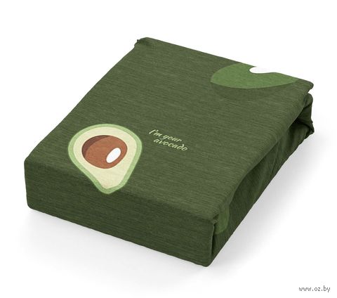 Простыня хлопковая на резинке "Авокадо" (200х180х25 см) — фото, картинка