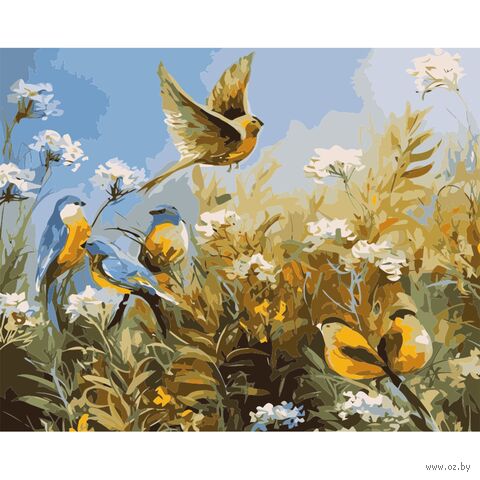 Картина по номерам "Птицы в цветах. Екатерина Давалова" (400х500 мм) — фото, картинка