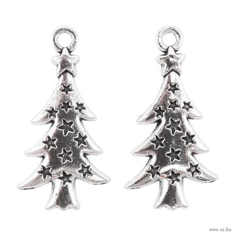 Подвеска для изготовления украшений "Елочка со звездочками" (2 шт.) — фото, картинка