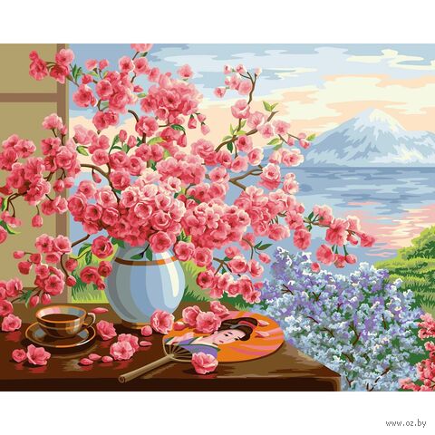 Картина по номерам "О. Дандорф. Букет сакуры" (400х500 мм) — фото, картинка