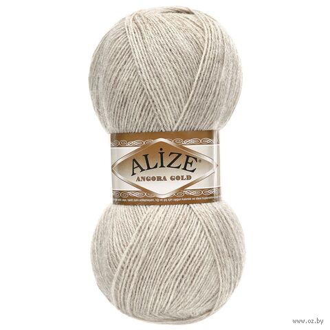 Пряжа "Angora Gold №152" (100 г; 550 м; бежевый меланж) — фото, картинка
