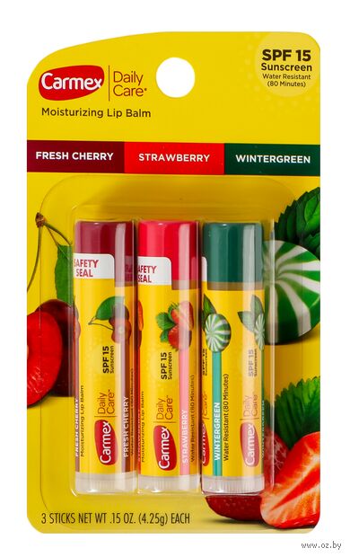 Набор бальзамов для губ "Ассорти" SPF 15 (3х4,25 г) — фото, картинка