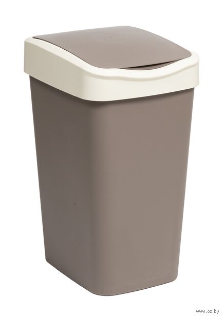 Ведро для мусора "Tandem. С подвижной крышкой" (10 л; шоколад) — фото, картинка