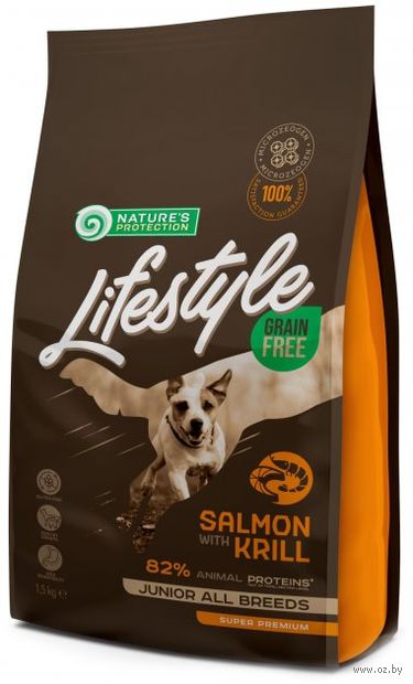 Корм сухой для собак "Lifestyle Grain Free Salmon" (1,5 кг; лосось с крилью) — фото, картинка