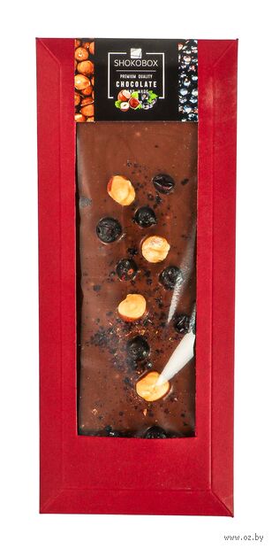 Шоколад молочный "С фундуком и чёрной смородиной" (90 г) — фото, картинка