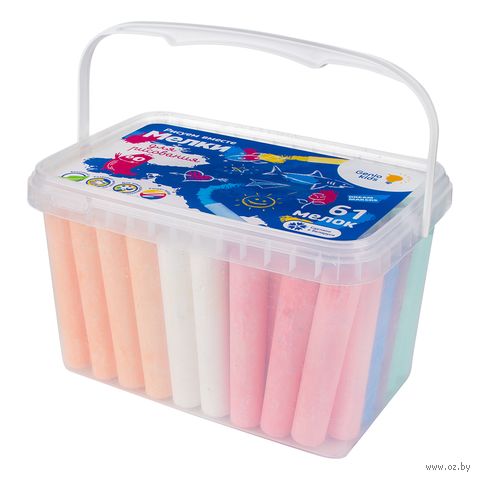 Мелки для рисования на асфальте "Genio Kids" (61 шт.) — фото, картинка