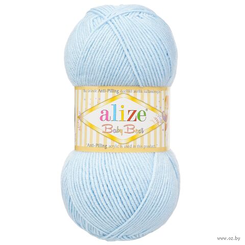 Пряжа "Baby Best №183" (100 г; 240 м; голубой) — фото, картинка